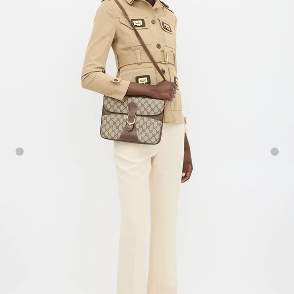 Vintage Gucci Brown Crossbody Bag with Monogram Coated canvas two way bag - Picture 4 of 16